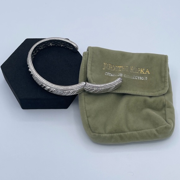 Judith Ripka Sterling Silver Diamonique Cuff Bracelet 925 CZ Rhodium Plated - Picture 6 of 10